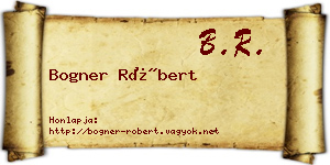 Bogner Róbert névjegykártya